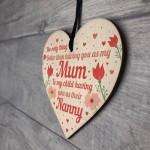 Mum Nanny Gifts Wooden Heart Mothers Day Gift Card New Baby Gift