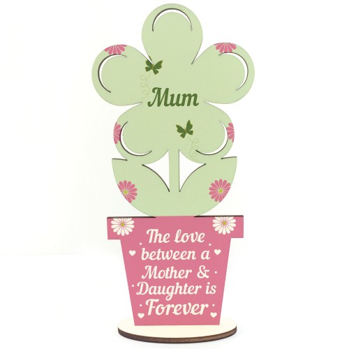 Mother Daughter Plaque Mum Birthday Gifts Wooden Flower Mum Gift