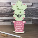 Mother Daughter Plaque Mum Birthday Gifts Wooden Flower Mum Gift