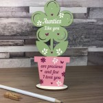 Auntie Gifts Wooden Standing Flower Auntie Birthday Gift Sister 