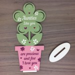 Auntie Gifts Wooden Standing Flower Auntie Birthday Gift Sister 