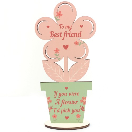 Best Friend Gift Wood Flower Best Friend Birthday Gift For Women