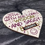 Funny Rude 60th Birthday Gift Wooden Heart Funny 60th Birthday 