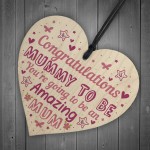 Mummy To Be Sign Baby Shower Mum Gift Wood Heart New Baby 