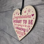Mummy To Be Sign Baby Shower Mum Gift Wood Heart New Baby 