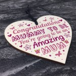 Mummy To Be Sign Baby Shower Mum Gift Wood Heart New Baby 