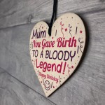 Funny Birthday Gift For Mum Wooden Heart Mum Gift From Son Card