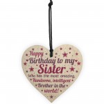 Funny Sister Birthday Gifts Sister Birthday Card Wooden Heart