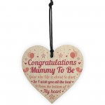 Mummy To Be Gift Wood Heart Congratulations Gift Baby Shower