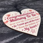 Mummy To Be Gift Wood Heart Congratulations Gift Baby Shower