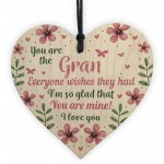 Birthday Mothers Day Gift For Nan Nanny Nan Granny Wood Heart