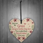 Birthday Mothers Day Gift For Nan Nanny Nan Granny Wood Heart