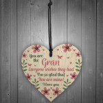 Birthday Mothers Day Gift For Nan Nanny Nan Granny Wood Heart