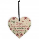 Birthday Mothers Day Gift For Nan Nanny Nan Granny Wood Heart