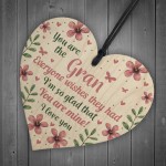 Birthday Mothers Day Gift For Nan Nanny Nan Granny Wood Heart