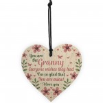 Wooden Heart Sign Birthday Mothers Day Gift For Granny Nan Gran