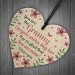 Wooden Heart Sign Birthday Mothers Day Gift For Granny Nan Gran
