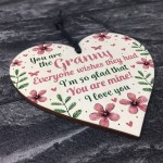 Wooden Heart Sign Birthday Mothers Day Gift For Granny Nan Gran