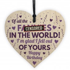 Funny Rude Mum Birthday Gift Wooden Heart Gift For Mum From Son