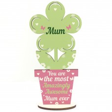 Amazing Mum Gift Wooden Flower Mum Birthday Christmas Gift 
