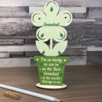 Grandad Birthday Christmas Gift Wood Flower Fathers Day Gift 