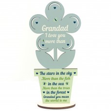 Cute Fathers Day Gift For Grandad Wooden Flower Grandad Birthday