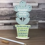 Cute Fathers Day Gift For Grandad Wooden Flower Grandad Birthday