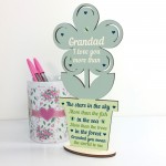 Cute Fathers Day Gift For Grandad Wooden Flower Grandad Birthday