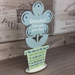 Cute Fathers Day Gift For Grandad Wooden Flower Grandad Birthday