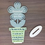 Cute Fathers Day Gift For Grandad Wooden Flower Grandad Birthday