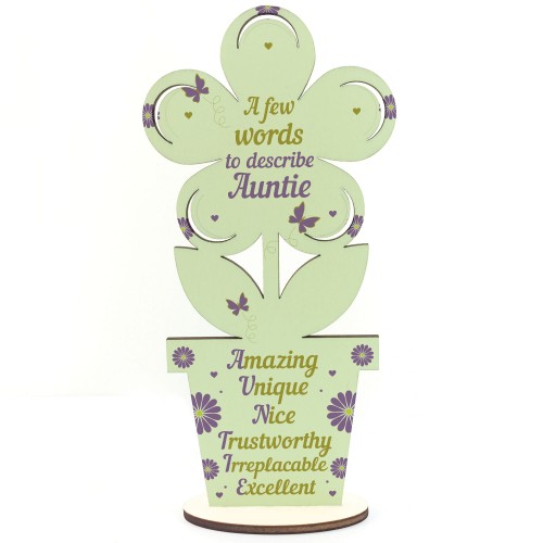 Auntie Gifts Auntie Birthday Gifts Wooden Flower Sister Gifts