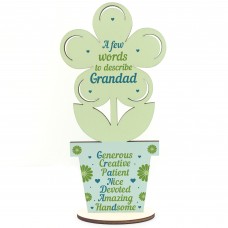 Fathers Day Gift Grandad Birthday Gift Wood Flower Grandad Gifts