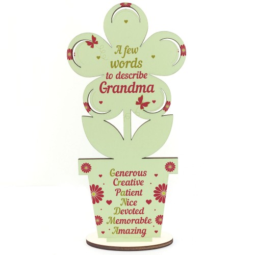 Mothers Day Gift Wood Flower Grandma Birthday Gift Thank You