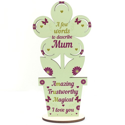 Cute Mothers Day Gift Wood Flower Mum Birthday Gift From Son