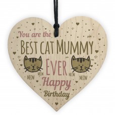 Best Cat Mummy Funny Mum Birthday Gifts Wood Heart Humour Cat 