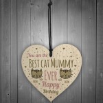 Best Cat Mummy Funny Mum Birthday Gifts Wood Heart Humour Cat 