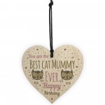 Best Cat Mummy Funny Mum Birthday Gifts Wood Heart Humour Cat 