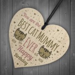 Best Cat Mummy Funny Mum Birthday Gifts Wood Heart Humour Cat 