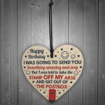 Funny Rude Birthday Gifts For Friend Boyfriend Wooden Heart