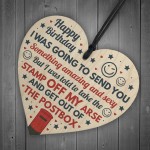 Funny Rude Birthday Gifts For Friend Boyfriend Wooden Heart