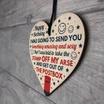 Funny Rude Birthday Gifts For Friend Boyfriend Wooden Heart