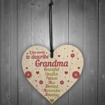 Words To Describe Grandma Wood Heart Birthday Gifts Grandma