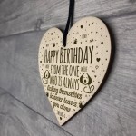 Funny Birthday Card Wood Heart Mum Dad Sister Brother Birthday