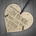 Funny Mum Birthday Card Wood Heart Mum Birthday Gift Humour Cat 