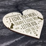 Funny Mum Birthday Card Wood Heart Mum Birthday Gift Humour Cat 