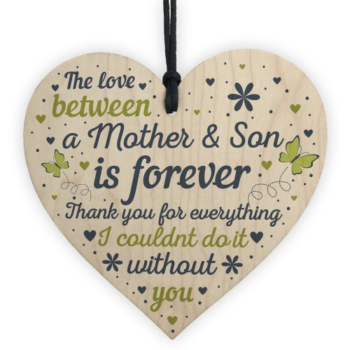 Mum Gifts From Son Wooden Heart Birthday Gift Mother Son Gifts