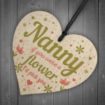 Gifts for Nanny Nan Granny Grandma Wooden Heart Birthday Gifts