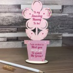Nanny To Be Gift Baby Shower Gift Wood Flower Grandparent Gift