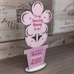 Nanny To Be Gift Baby Shower Gift Wood Flower Grandparent Gift