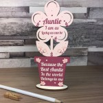Auntie Birthday Gifts From Niece And Nephew Wooden Flower Sister